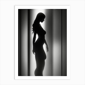 Silhouette Of A Woman In A Hallway Art Print