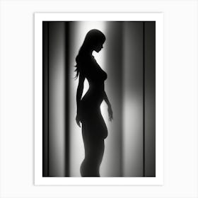 Silhouette Of A Woman In A Hallway Póster