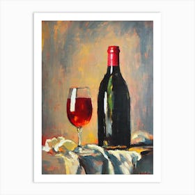 White Zinfandel Oil Painting Cocktail Poster Art Print