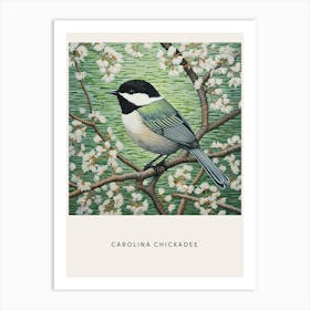 Ohara Koson Inspired Bird Painting Carolina Chickadee 3 Poster Art Print