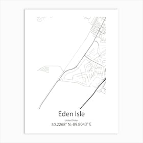 Eden,United States Minimalist Map Art Print