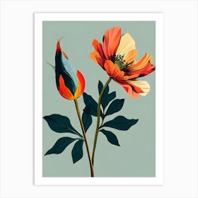 Two Flowers Canvas Print Art Print