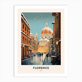 Winter Night  Travel Poster Florence Italy 2 Art Print