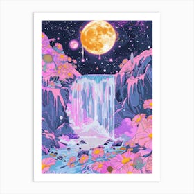 Pink Waterfall Art Print