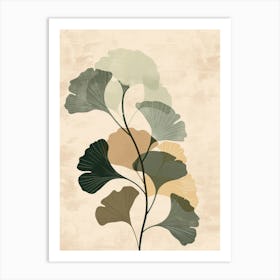 Ginkgo Tree Minimal Japandi Illustration 2 Art Print