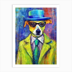 Fashionable Canine Canvas; Dog Elegance In Oil Art Print