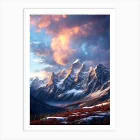 Sunset In The Mountains 1 Art Print