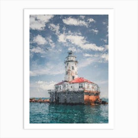 Old Lighthouse, Oil Painting Art Print