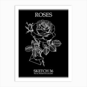 Roses Sketch 36 Poster Inverted Art Print