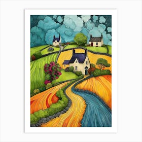 Ireland Countryside Contemporary 9 Art Print