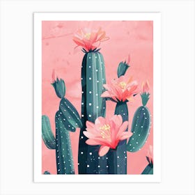 Pink Cactus Art Print