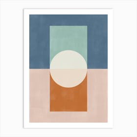 Geometric Terracotta Navy No.1 Art Print