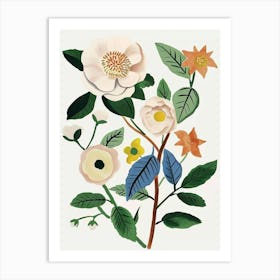 Painted Florals Camellia 3 Art Print