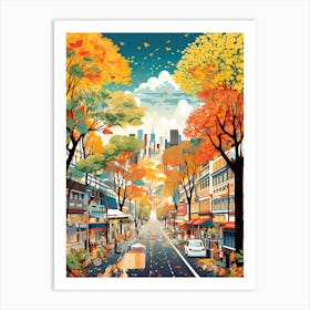 Bangkok In Autumn Fall Travel Art 3 Art Print