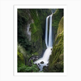 Karawau Gorge Waterfalls, New Zealand Realistic Photograph (2) Art Print