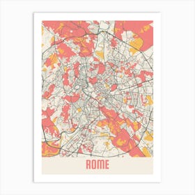 Rome Map Poster Art Print