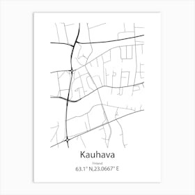 Kauhava,Finland Minimalist Map Art Print