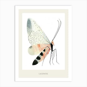 Colourful Insect Illustration Lacewing 20 Poster Art Print