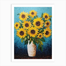 Sunflowers In A Vase 12 Art Print