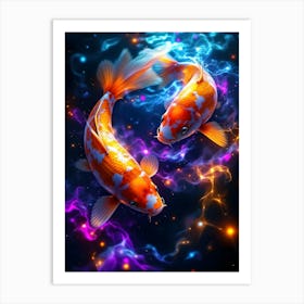 Cosmic Koi Dance Art Print