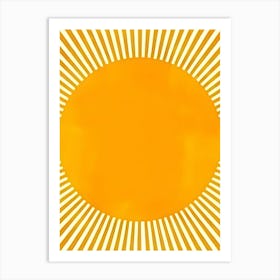 Abstract Yellow Sun Rays Art Print