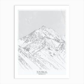 Toubkal Morocco Color Line Drawing 1 Poster Art Print