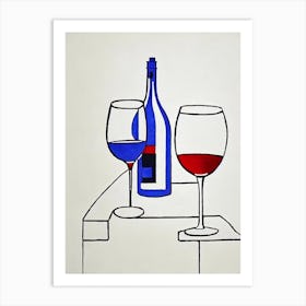 Bandol Rosé 1 Picasso Line Drawing Cocktail Poster Art Print