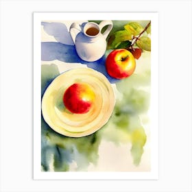 Apple 2 Italian Watercolour fruit Art Print