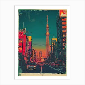 Tokyo Retro Polaroid Style Art Print
