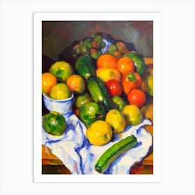 Zucchini 2 Cezanne Style vegetable Art Print
