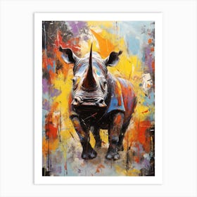 Rhinoceros Abstract Expressionism 1 Art Print