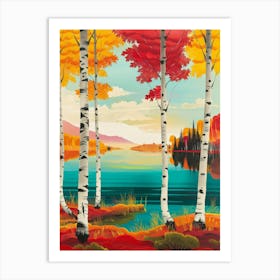 Autumn Birch Trees 1 Art Print