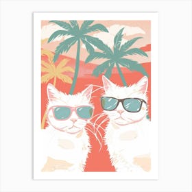 Two Cats In Sunglasses 2 Art Print