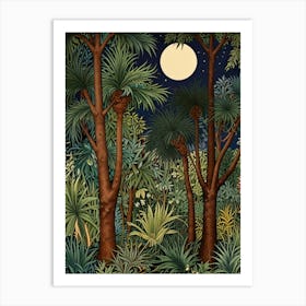 William Morris Tropical Forest At Night Art Print