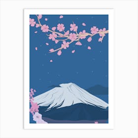 Cherry Blossoms On Mount Fuji Art Print