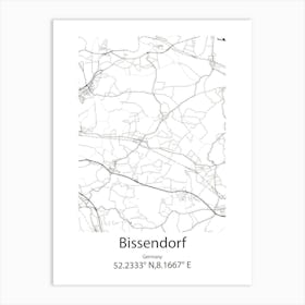 Bissendorf,Germany Minimalist Map Art Print