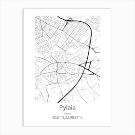 Pylaia,Greece Minimalist Map Art Print