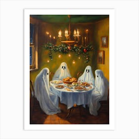 Ghosts At The Dinner Table Art Print