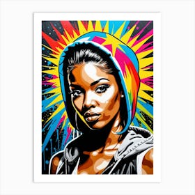 Graffiti Mural Of Beautiful Hip Hop Girl 9 Art Print