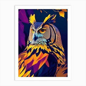 Great Horned Owl Pop Matisse 2 Bird Art Print