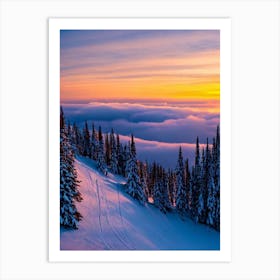 Panorama, Canada Sunrise Skiing Poster Art Print