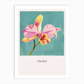 Orchid 1 Square Flower Illustration Poster Art Print