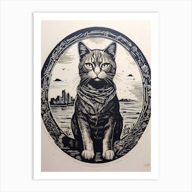 Cat In The City Art Print