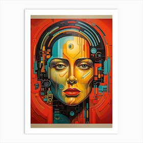 Abstract Illustration Of A Woman And The Cosmos 17 Art Print