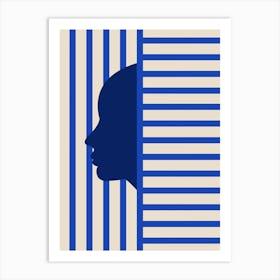 Blue Face 1 Art Print