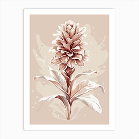 Red Ginger Flower Art Print