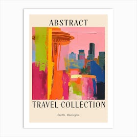 Abstract Travel Collection Poster Seattle Washington 4 Art Print