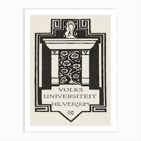 Zuil. Volksuniversiteit Hilversum (1920), Richard Roland Holst Art Print