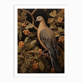 Dark And Moody Botanical Dove 1 Art Print
