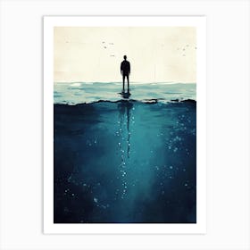 Man In The Water, Minimalism Art Print